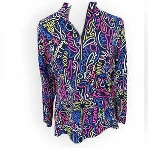 Anthony’s Resort Wear UPF 50+ Mock Neck Quarter Zip with Mesh Underarm Size S